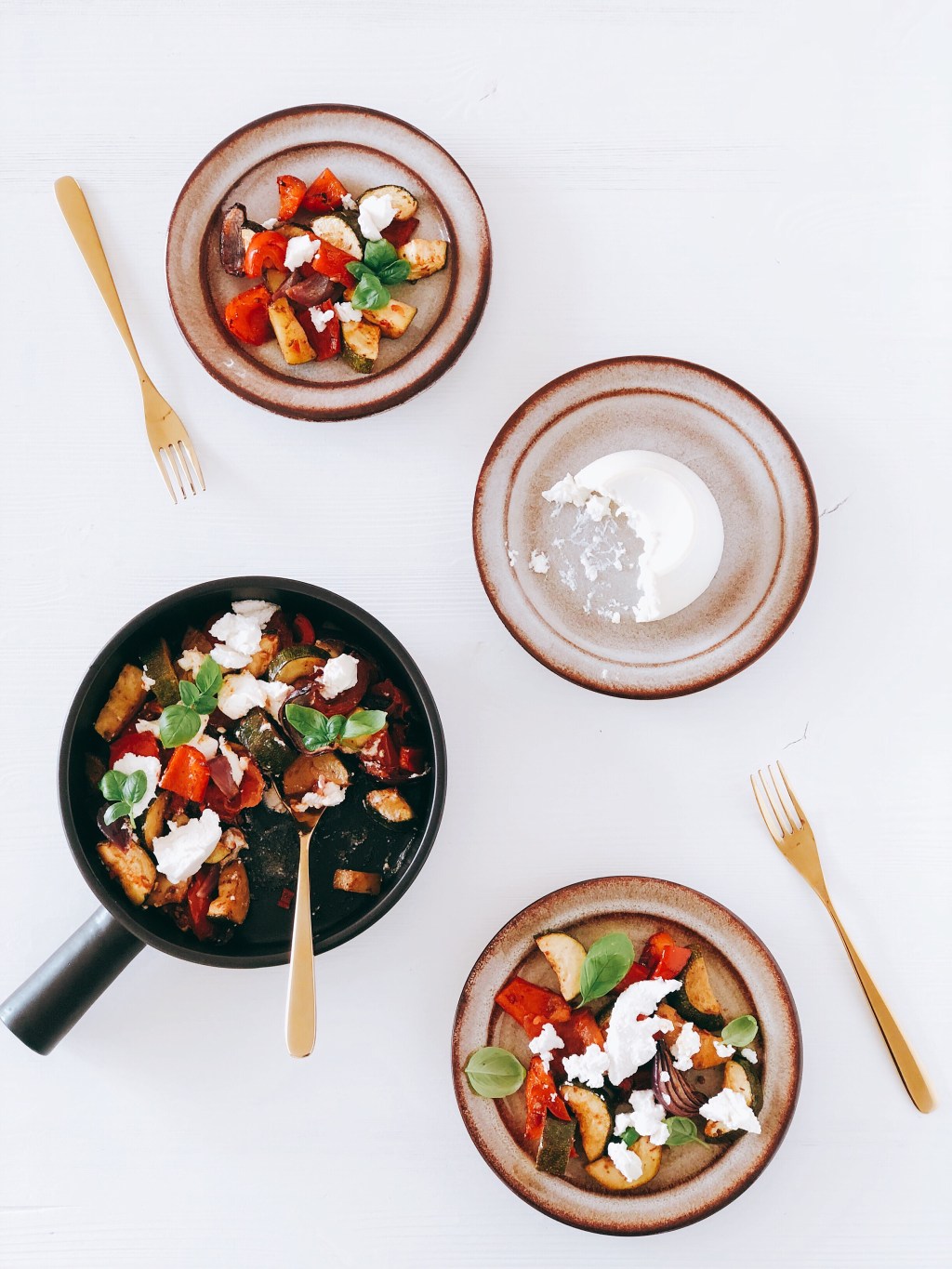 Geroosterde groenten met gebakken&nbsp;ricotta
