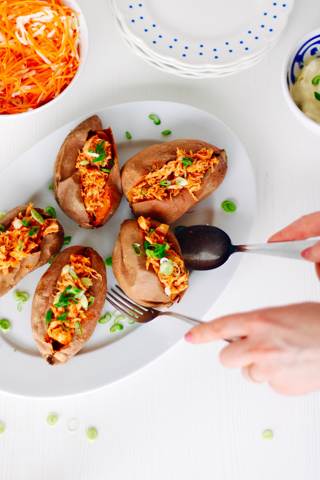 Gepofte zoete aardappel & Pulled&nbsp;chicken