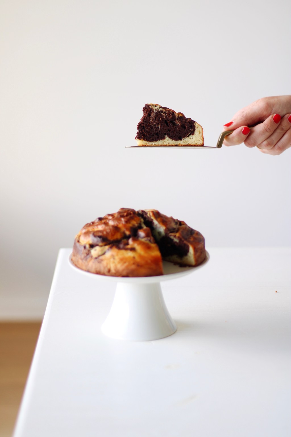 Chocolade ricotta marmer-cake